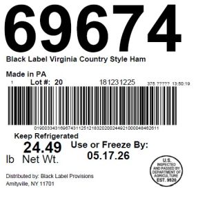 Black Label Virginia Country Style Ham