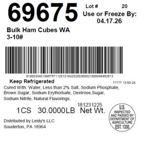 Bulk Ham Cubes WA 3-10#