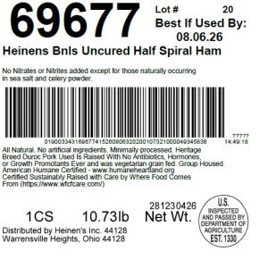 Heinens Bnls Uncured Half Spiral Ham