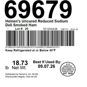 Heinen's Uncured Reduced Sodium Deli Smoked Ham