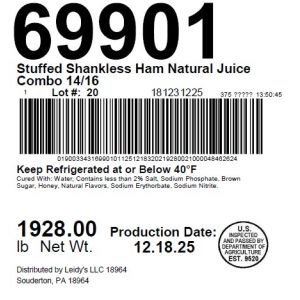Stuffed Shankless Ham Natural Juice Combo 14/16
