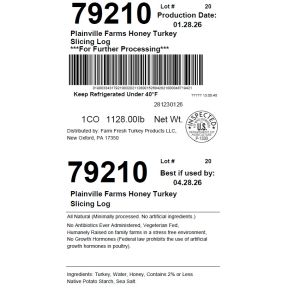 Plainville Farms Honey Turkey Slicing Log