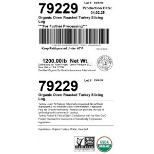 Organic Oven Roasted Turkey Slicing Log