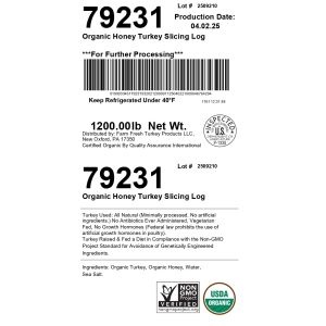 Organic Honey Turkey Slicing Log