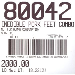 Inedible Pork Feet Combo Not For Human Consumption