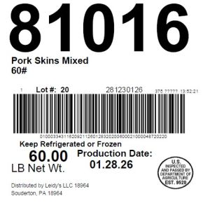 Pork Skins Mixed 60#