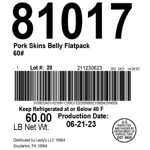 Pork Skins Belly Flatpack 60#