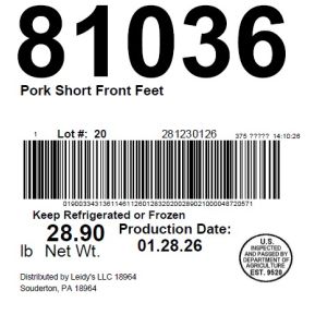 Pork Short Front Feet