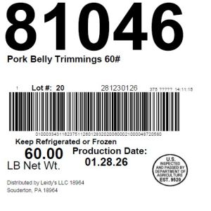 Pork Belly Trimmings 60#