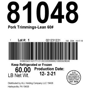 Pork Trimmings-Lean 60#