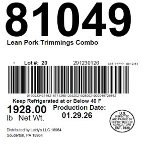 Lean Pork Trimmings Combo