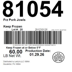 Frz Pork Jowls