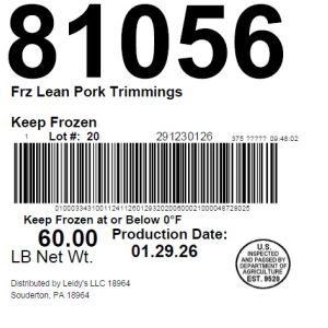 Frz Lean Pork Trimmings