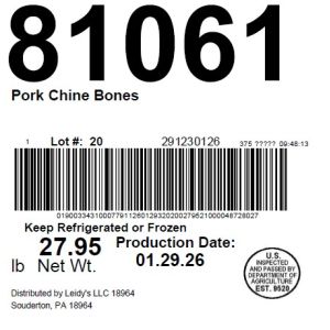 Pork Chine Bones