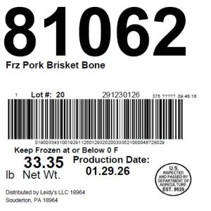 Frz Pork Brisket Bone