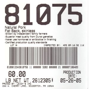 NT Pork Fat Back Sknls 60#
