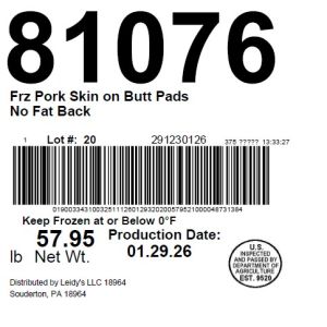 Frz Pork Skin on Butt Pads No Fat Back
