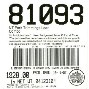 NT Pork Trimmings Lean Combo