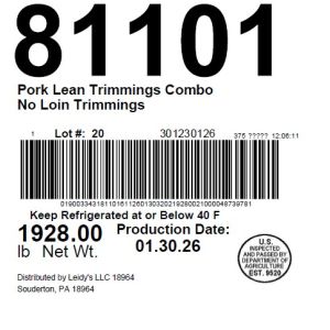 Pork Lean Trimmings Combo No Loin Trimmings