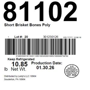 Short Brisket Bones Poly