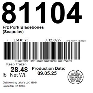 Frz Pork Bladebones (Scapulas)