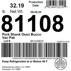 Pork Shank Osso Bucco Vac Pak