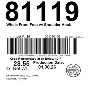 Whole Front Foot w/ Shoulder Hock