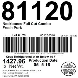 Neckbones Full Cut Combo Fresh Pork