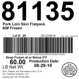 Pork Loin Skin Flatpack Frz