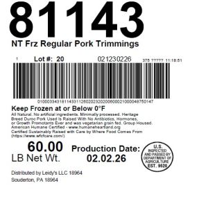 NT Frz Regular Pork Trimmings