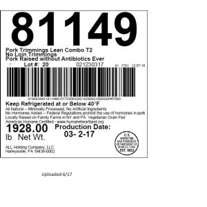 Pork Trimmings Lean Combo T2 No Loin Trimmings