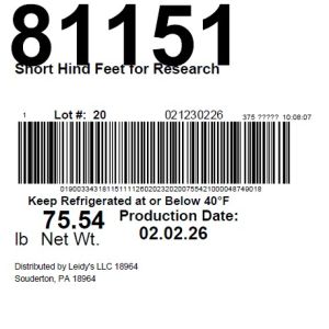 Short Hind Feet for Research