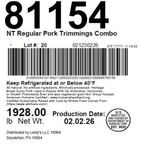 NT Regular Pork Trimmings Combo