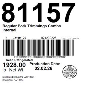 Regular Pork Trimmings Combo Internal