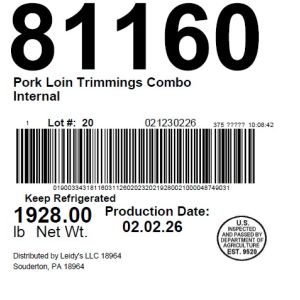 Pork Loin Trimmings Combo Internal