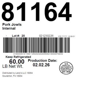 Pork Jowls Internal