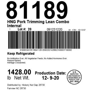 HNG Pork Trimming Lean Combo Internal