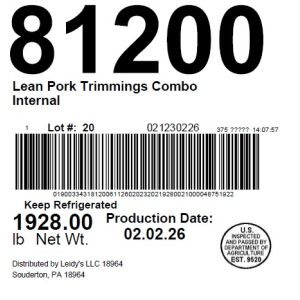 Lean Pork Trimmings Combo Internal
