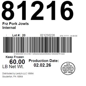 Frz Pork Jowls Internal