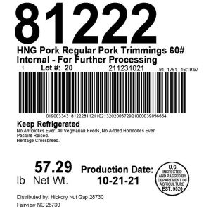 HNG Pork Regular Pork Trimmings Combo Internal - For Further Processing