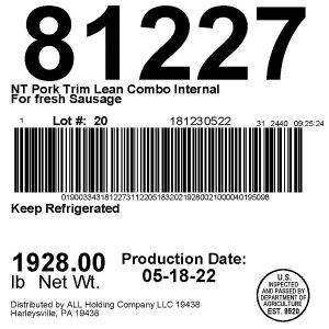 NT Pork Trim Lean Combo Internal For fresh Sausage
