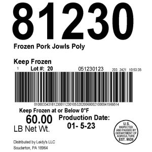 Frozen Pork Jowls Poly