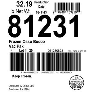 Frozen Osso Bucco Vac Pak