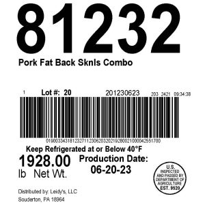 Pork Fat Back Sknls Combo