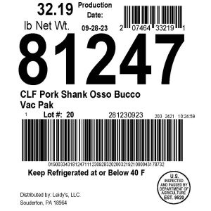 CLF Pork Shank Osso Bucco Vac Pak