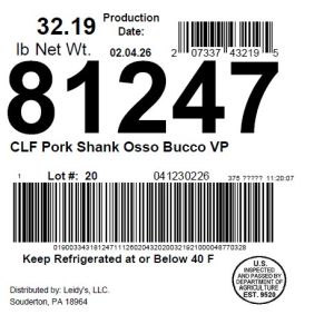 CLF Pork Shank Osso Bucco VP