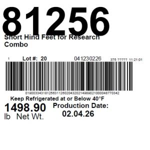 Short Hind Feet for Research Combo