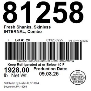 Fresh Shanks, Skinless INTERNAL, Combo