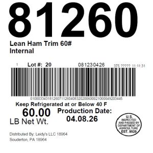 Lean Ham Trim 60# Internal