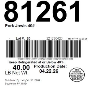 Pork Jowls 40#